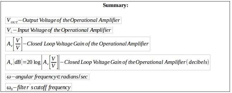 active filters summary 3